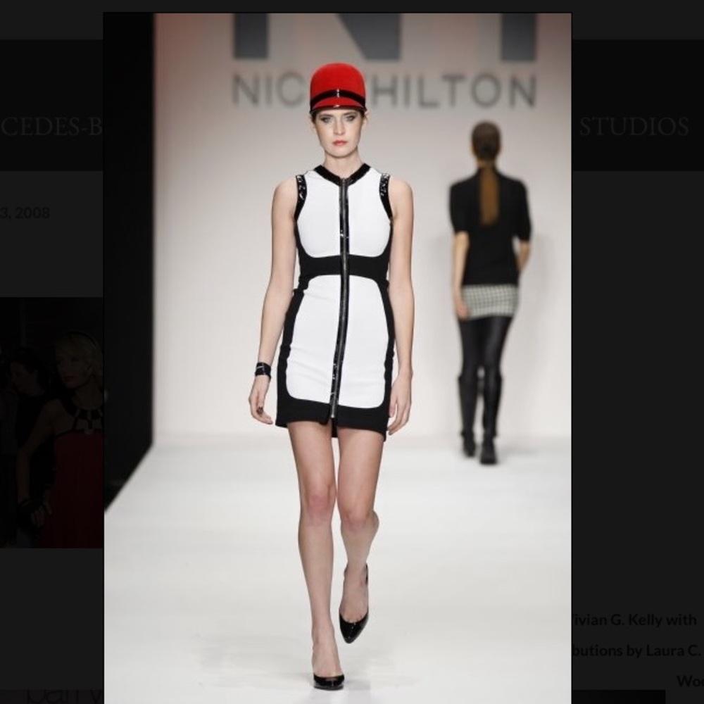 Nicky Hilton Nicholai sheath sleeveless dress